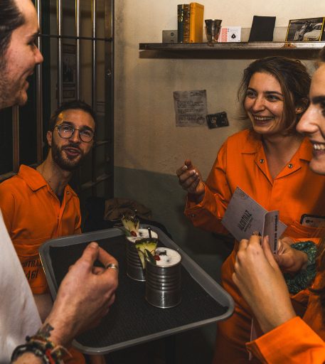 Birthday celebration at Alcotraz - prison-themed immersive cocktail bar for special occasions.