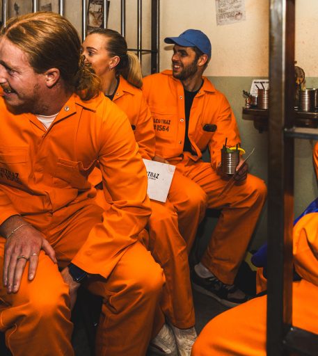 Birthday celebration at Alcotraz - prison-themed immersive cocktail bar for special occasions.