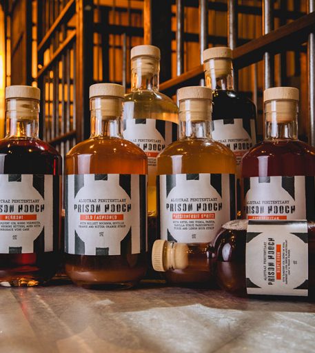 Handcrafted cocktails at Alcotraz - custom drinks from this prison-themed immersive bar experience.
