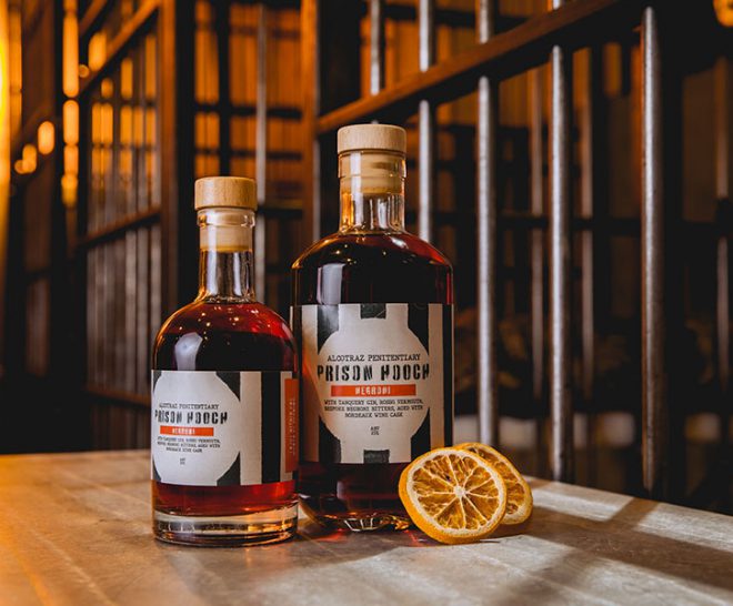 Negroni cocktail at Alcotraz - classic drink option at this immersive prison-themed cocktail bar.