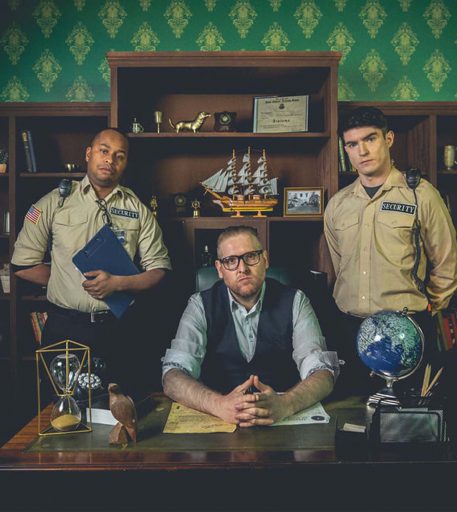 Prison officer and warden characters at Alcotraz - immersive cocktail experience in a unique setting.