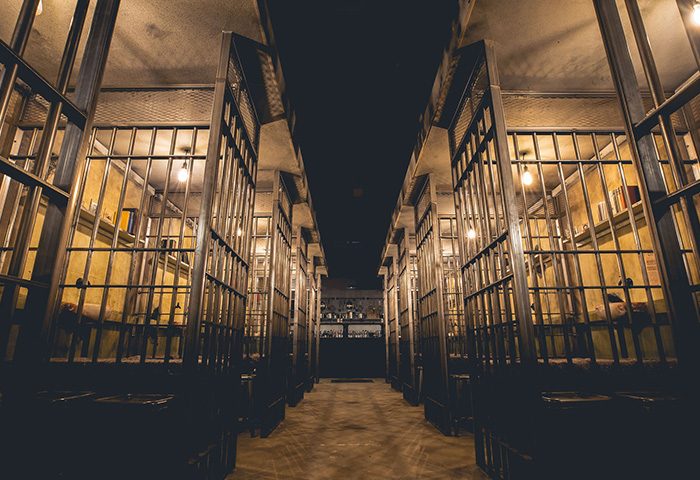 Alcotraz Cardiff prison cells - Welsh outpost of the popular immersive prison bar experience for unique cocktail nights.