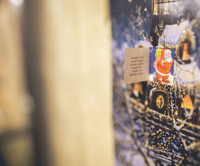 Alcotraz - the immersive prison bar experience - decorated for Christmas festivities and holiday fun.